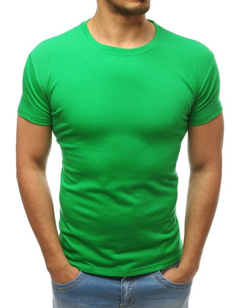 T-shirt męski bez nadruku zielony Dstreet RX3413