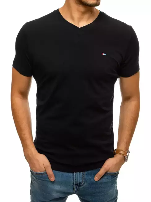 T-shirt męski gładki czarny Dstreet RX4787