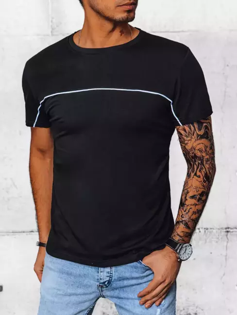 T-shirt męski gładki czarny Dstreet RX5028