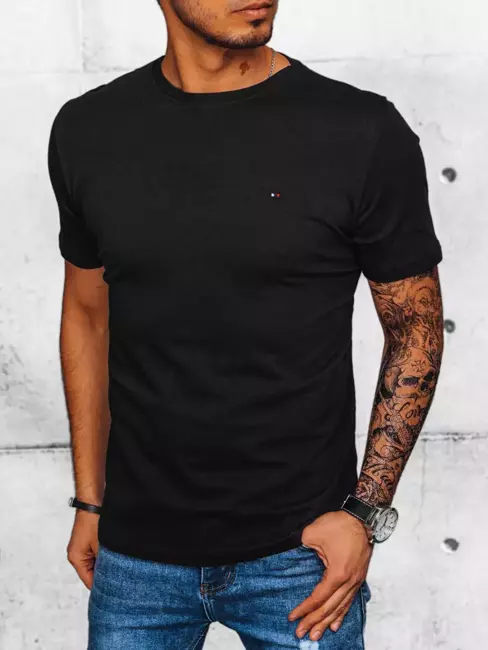 T-shirt męski gładki czarny Dstreet RX5046