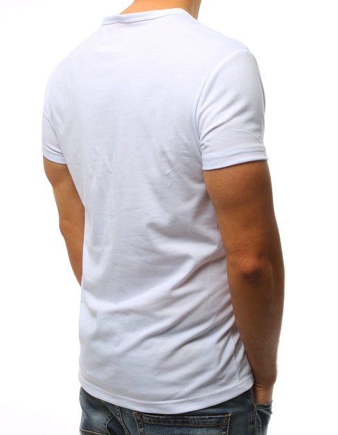 T-shirt męski z nadrukiem biały Dstreet RX2999