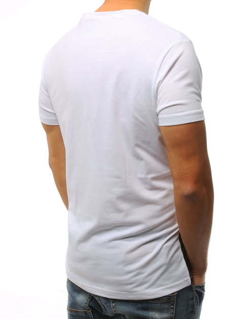 T-shirt męski z nadrukiem biały Dstreet RX3017