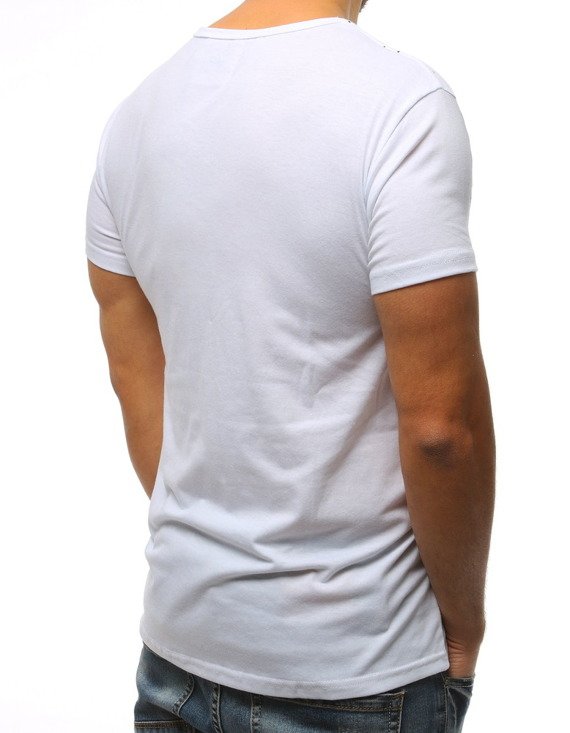 T-shirt męski z nadrukiem biały Dstreet RX3111