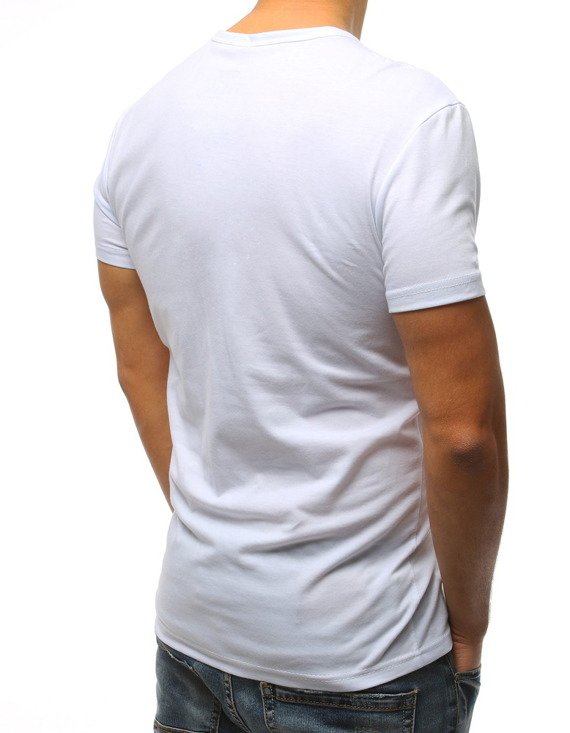 T-shirt męski z nadrukiem biały Dstreet RX3114