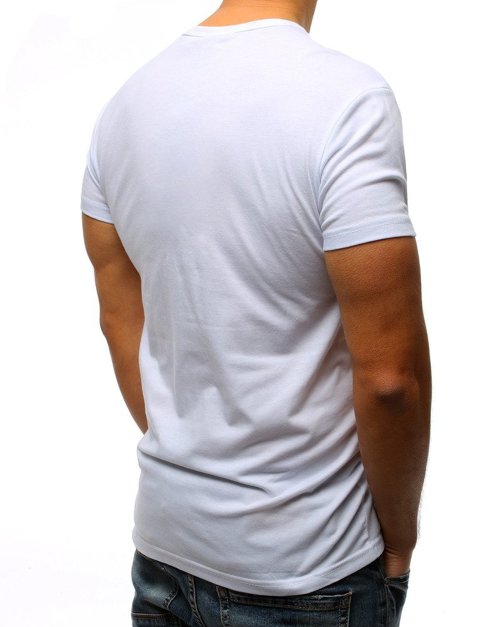 T-shirt męski z nadrukiem biały Dstreet RX3129