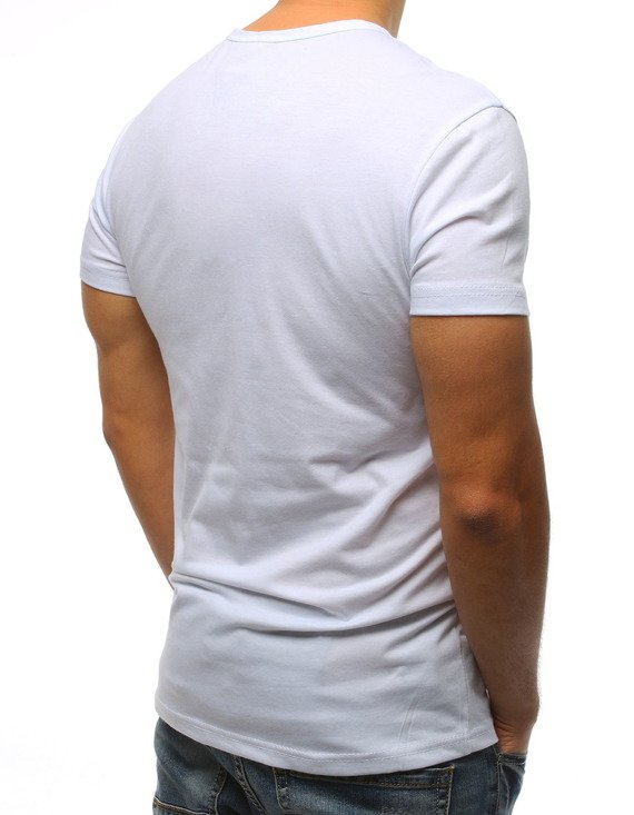T-shirt męski z nadrukiem biały Dstreet RX3164