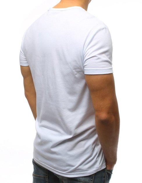 T-shirt męski z nadrukiem biały Dstreet RX3183