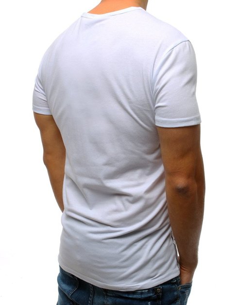 T-shirt męski z nadrukiem biały Dstreet RX3370
