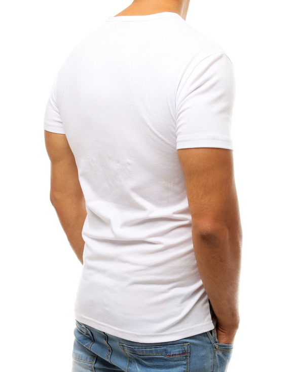 T-shirt męski z nadrukiem biały Dstreet RX3733