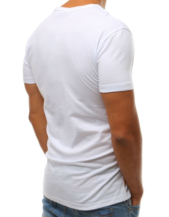 T-shirt męski z nadrukiem biały Dstreet RX3761