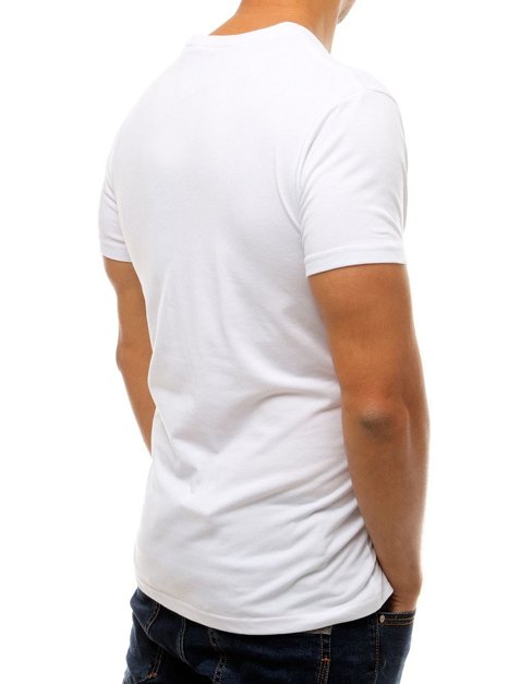 T-shirt męski z nadrukiem biały Dstreet RX3771