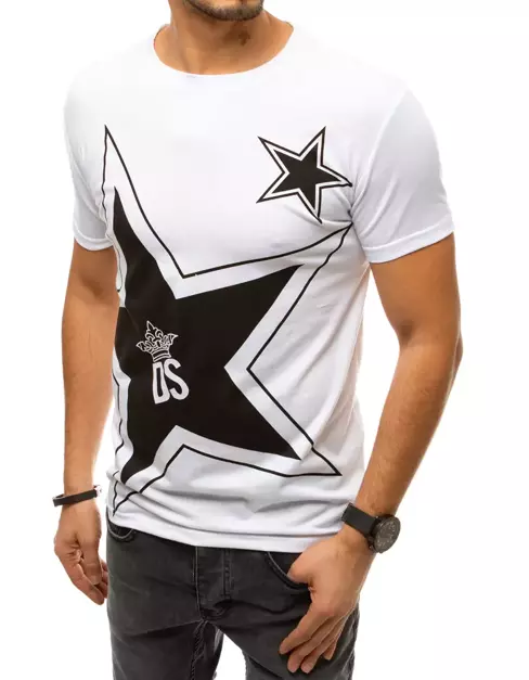T-shirt męski z nadrukiem biały Dstreet RX4359