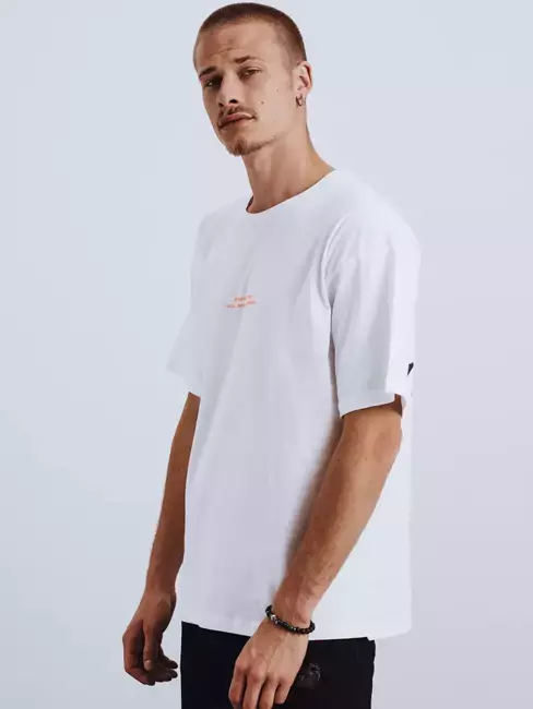 T-shirt męski z nadrukiem biały Dstreet RX4623