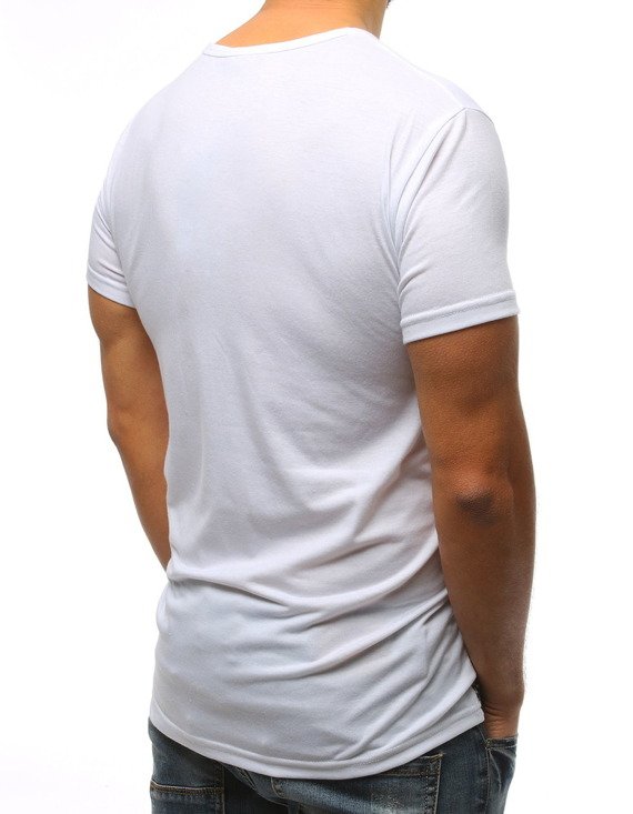 T-shirt męski z nadrukiem biały RX3087