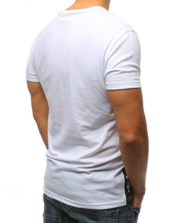T-shirt męski z nadrukiem biały RX3173
