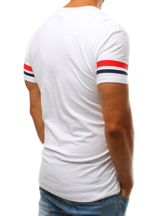 T-shirt męski z nadrukiem biały RX3523