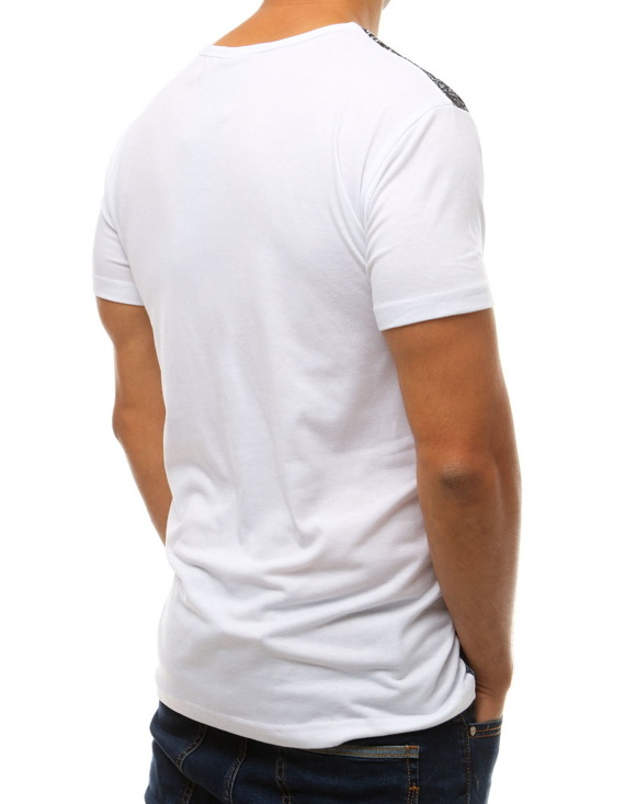 T-shirt męski z nadrukiem biały RX3793
