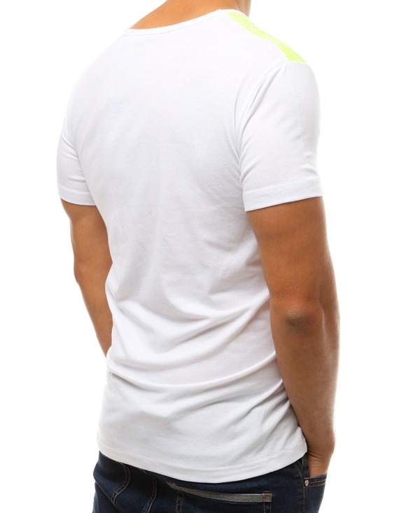 T-shirt męski z nadrukiem biały RX3794