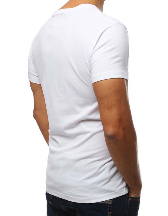 T-shirt męski z nadrukiem biały RX3861