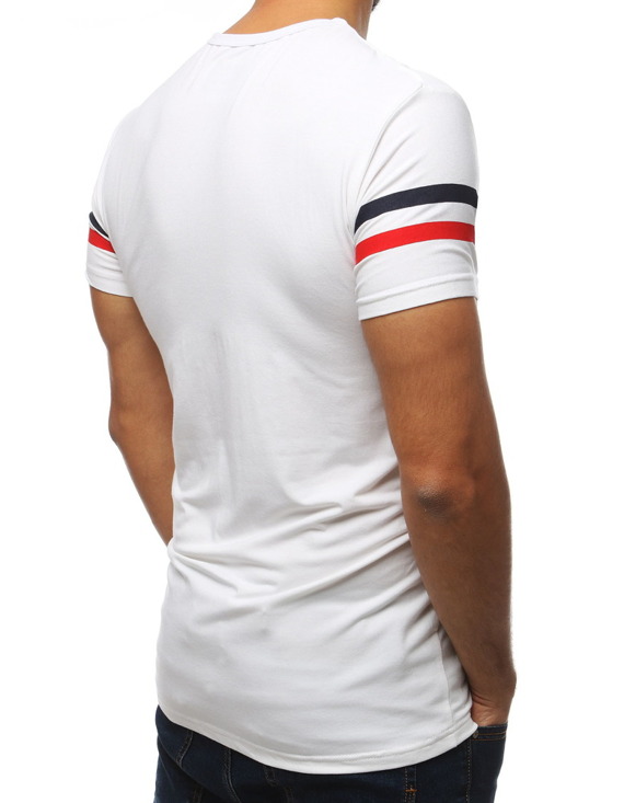 T-shirt męski z nadrukiem biały RX3872