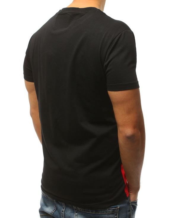 T-shirt męski z nadrukiem czarny Dstreet RX3018