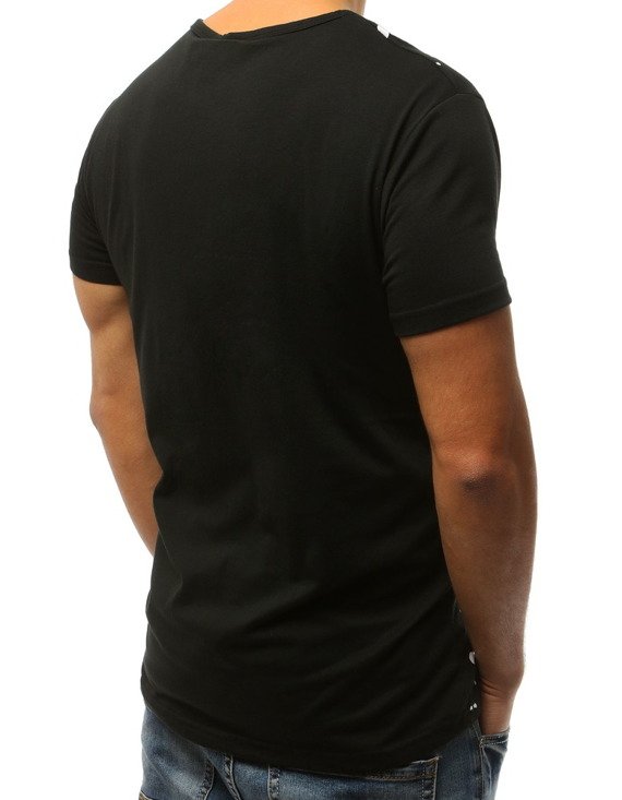 T-shirt męski z nadrukiem czarny Dstreet RX3066