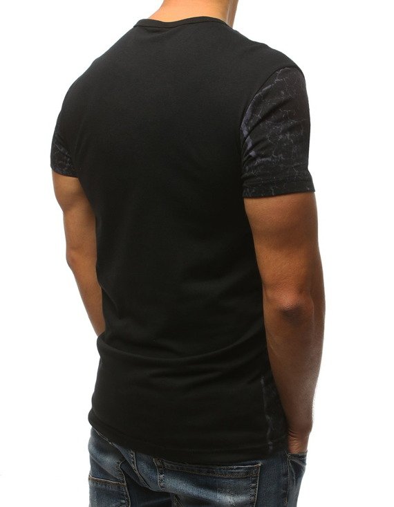 T-shirt męski z nadrukiem czarny Dstreet RX3160