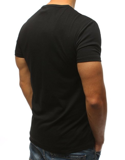 T-shirt męski z nadrukiem czarny Dstreet RX3184