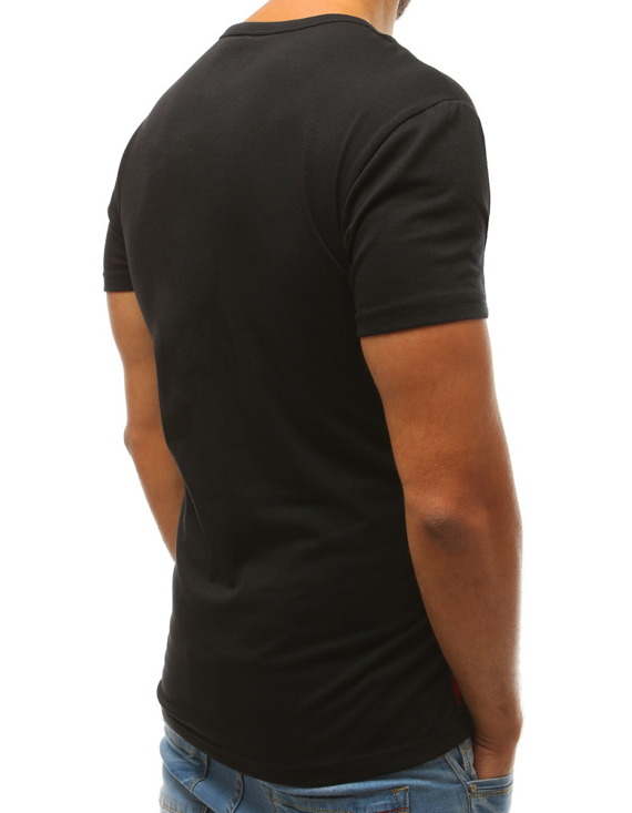 T-shirt męski z nadrukiem czarny Dstreet RX3763
