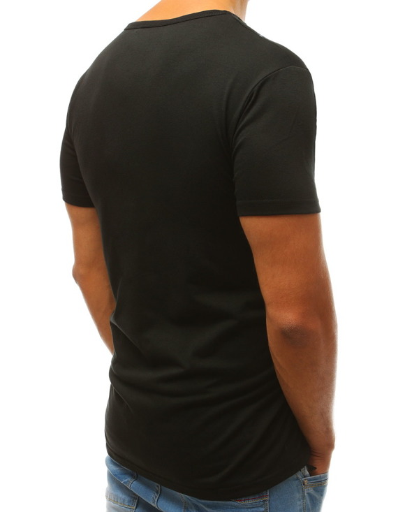 T-shirt męski z nadrukiem czarny Dstreet RX3782