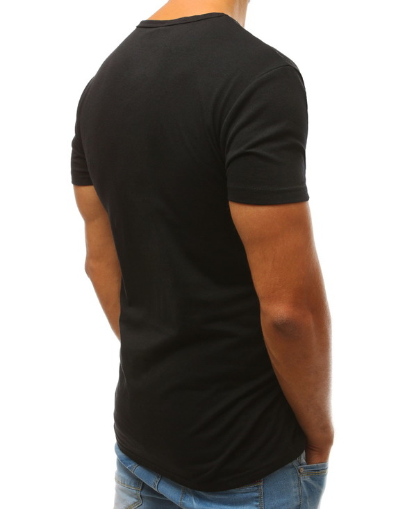 T-shirt męski z nadrukiem czarny Dstreet RX3814