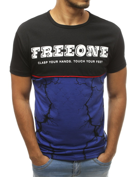 T-shirt męski z nadrukiem czarny Dstreet RX3824