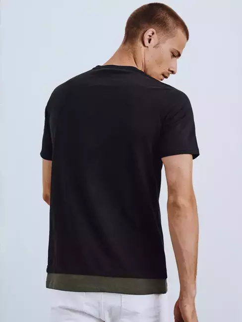 T-shirt męski z nadrukiem czarny Dstreet RX4638
