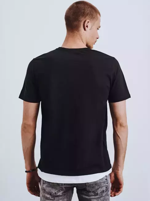 T-shirt męski z nadrukiem czarny Dstreet RX4639