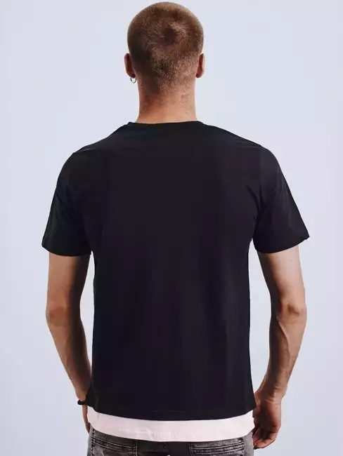 T-shirt męski z nadrukiem czarny Dstreet RX4640