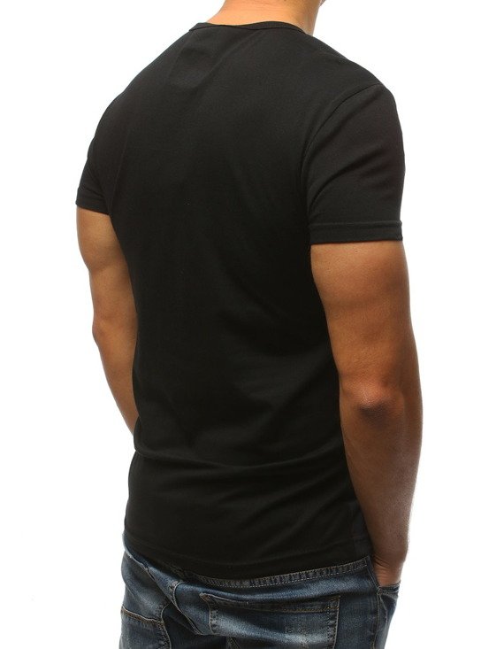 T-shirt męski z nadrukiem czarny RX3163