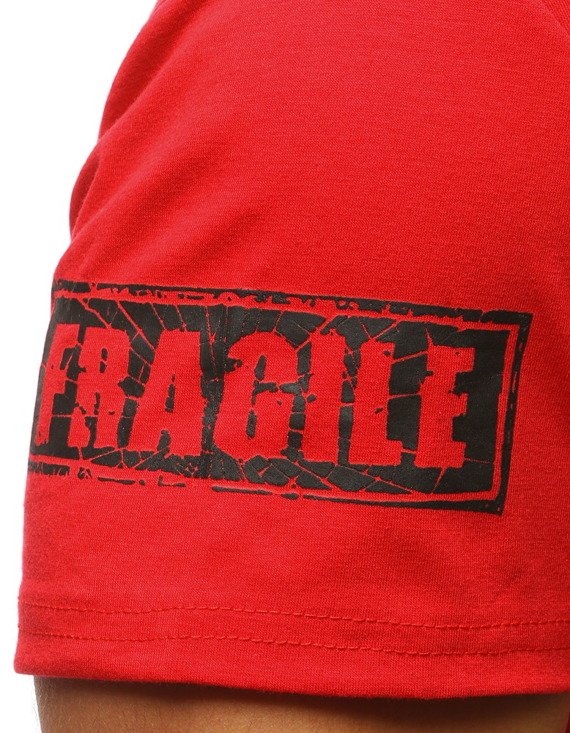 T-shirt męski z nadrukiem czerwony Dstreet RX3177