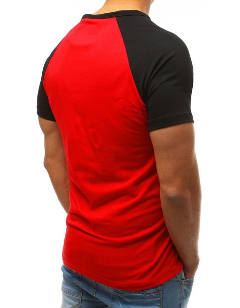 T-shirt męski z nadrukiem czerwony Dstreet RX3517