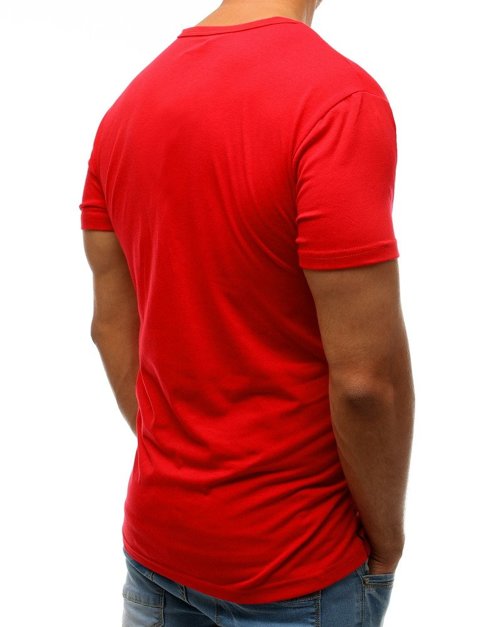 T-shirt męski z nadrukiem czerwony Dstreet RX3533