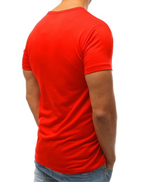T-shirt męski z nadrukiem czerwony Dstreet RX3815