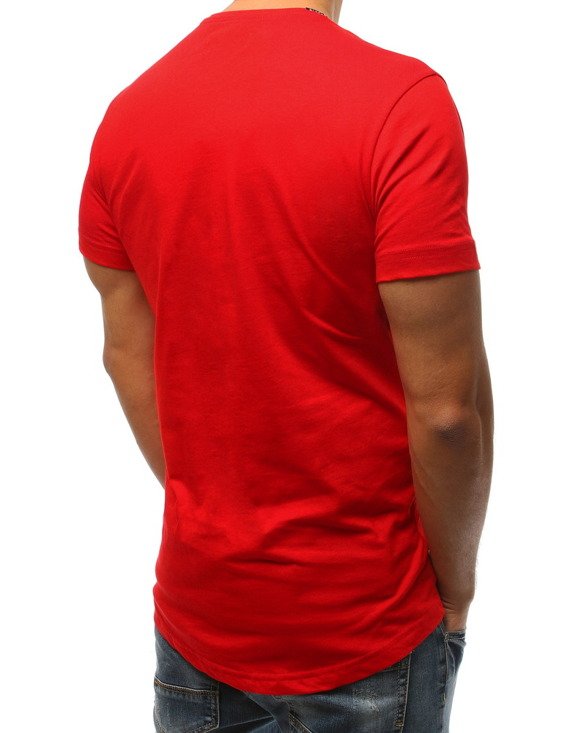 T-shirt męski z nadrukiem czerwony RX3203
