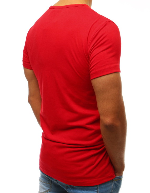 T-shirt męski z nadrukiem czerwony RX3487