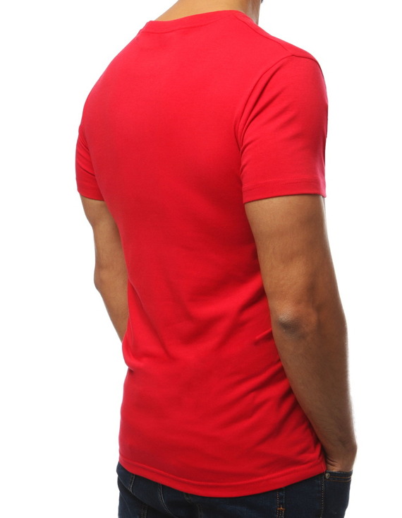 T-shirt męski z nadrukiem czerwony RX3860