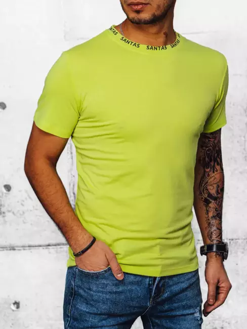 T-shirt męski z nadrukiem jasnozielony Dstreet RX5041