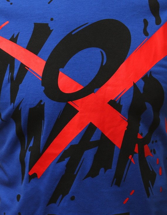 T-shirt męski z nadrukiem niebieski Dstreet RX3065