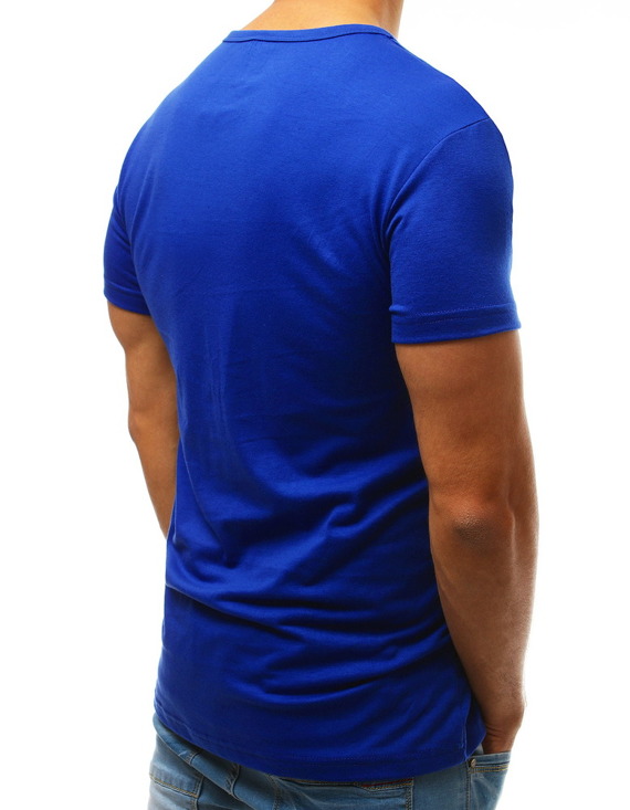 T-shirt męski z nadrukiem niebieski RX3502