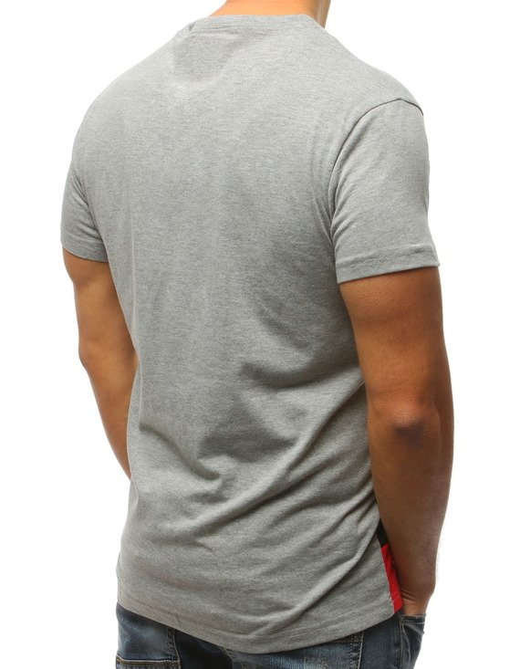 T-shirt męski z nadrukiem szary Dstreet RX3070