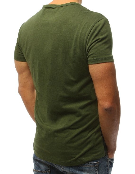 T-shirt męski z nadrukiem zielony Dstreet RX3102