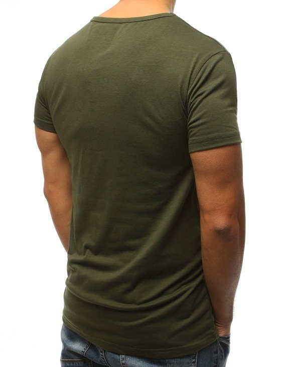 T-shirt męski z nadrukiem zielony RX3112
