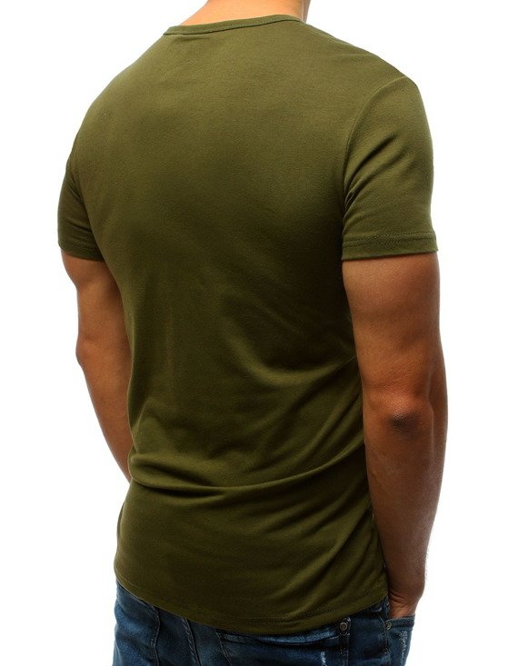 T-shirt męski z nadrukiem zielony RX3253